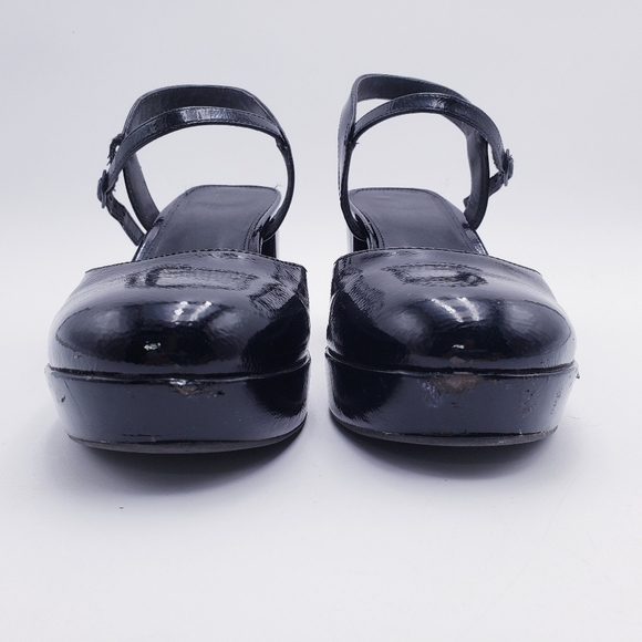 Reaction Women's Indya Platform Pump Block Heel Black Patent Closed Toe Size 8.5 - Picture 2 of 14